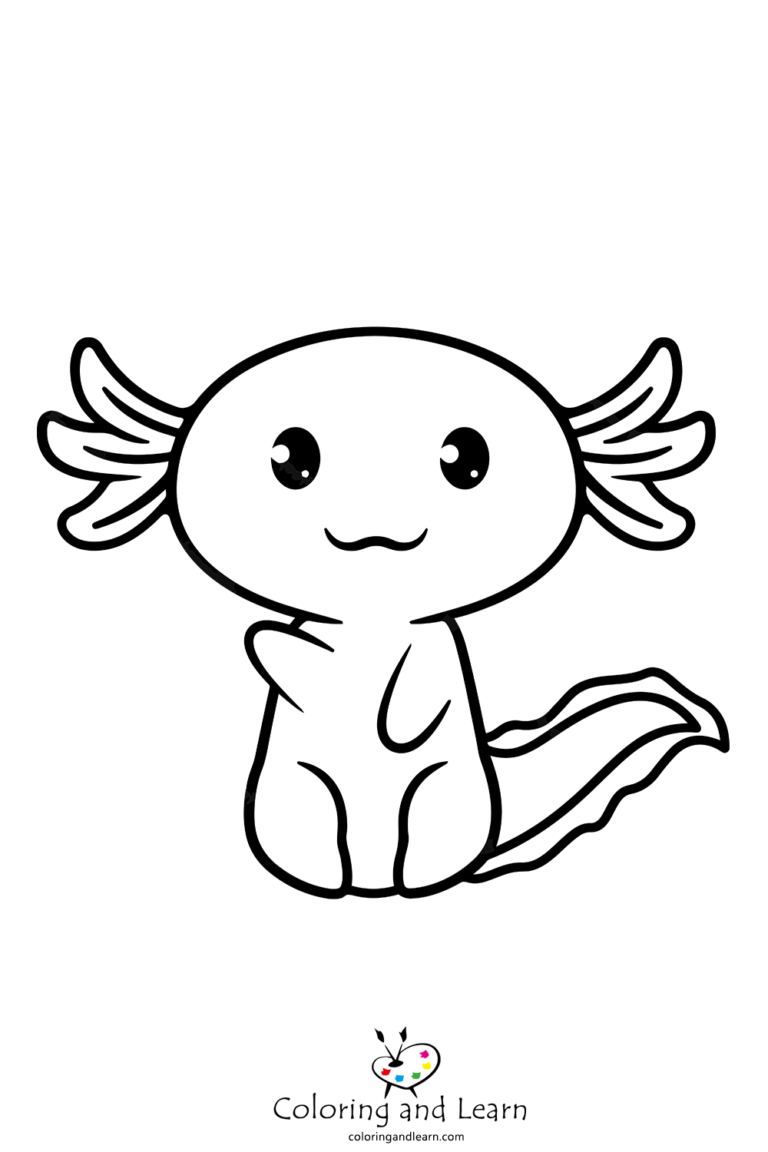 32 Cute Axolotl Coloring Pages Printable 33