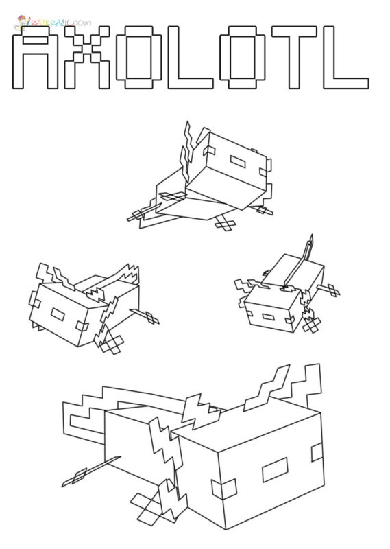 32 Cute Axolotl Coloring Pages Printable 35