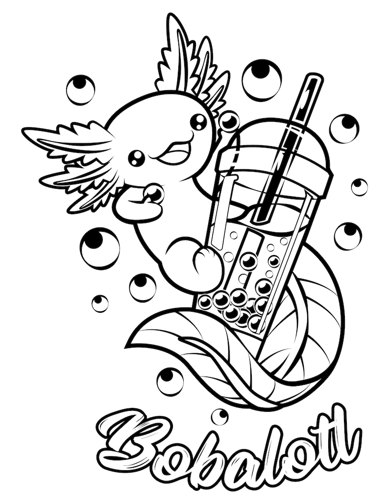 32 Cute Axolotl Coloring Pages Printable 9