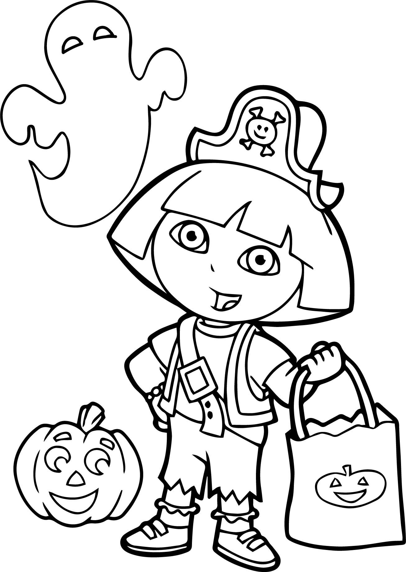 32 Dora Halloween Coloring Pages Printable 1