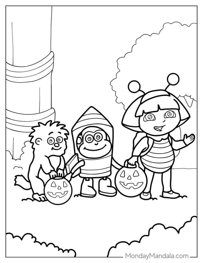 32 Dora Halloween Coloring Pages Printable 4