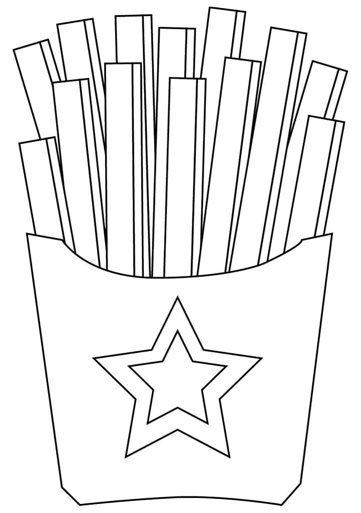 32 French Fries Coloring Pages Printable 1