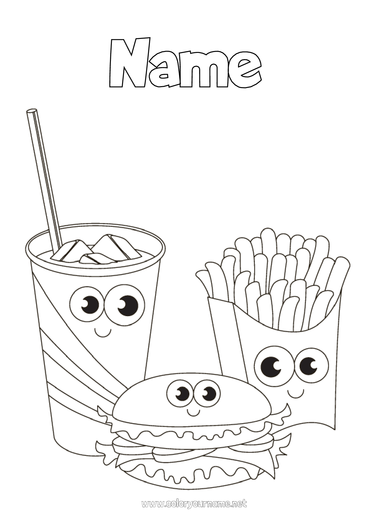 32 French Fries Coloring Pages Printable 28