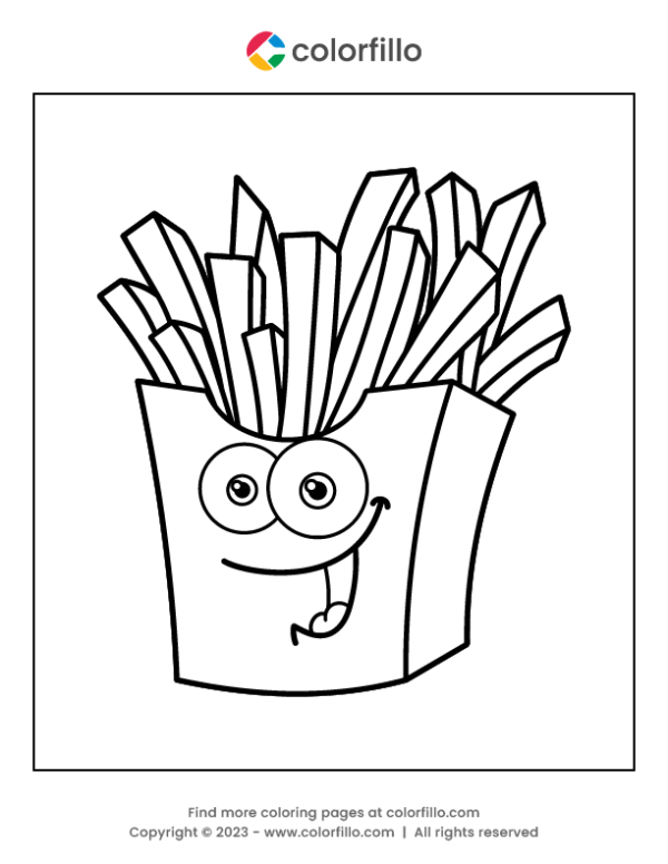 32 French Fries Coloring Pages Printable 4