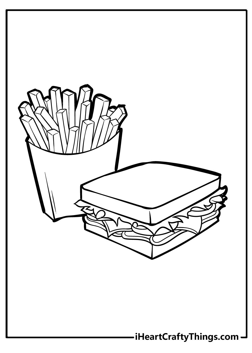 32 French Fries Coloring Pages Printable 9