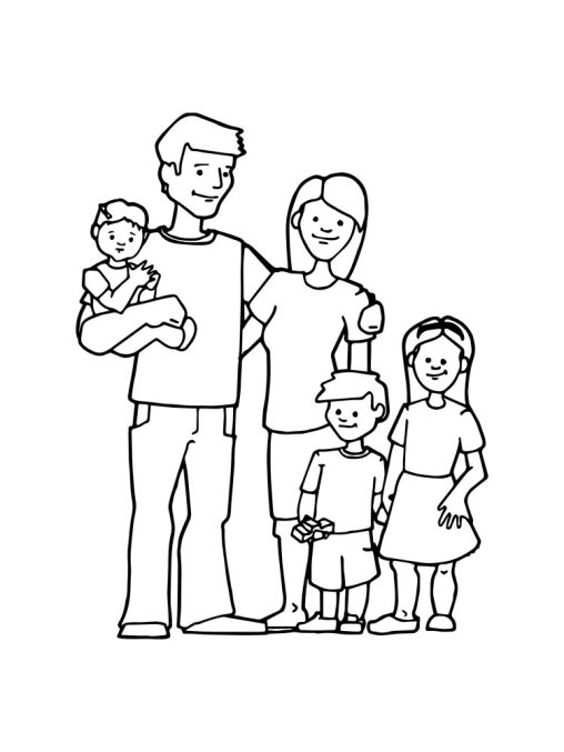 32 Heartwarming Family Coloring Pages Printable 2