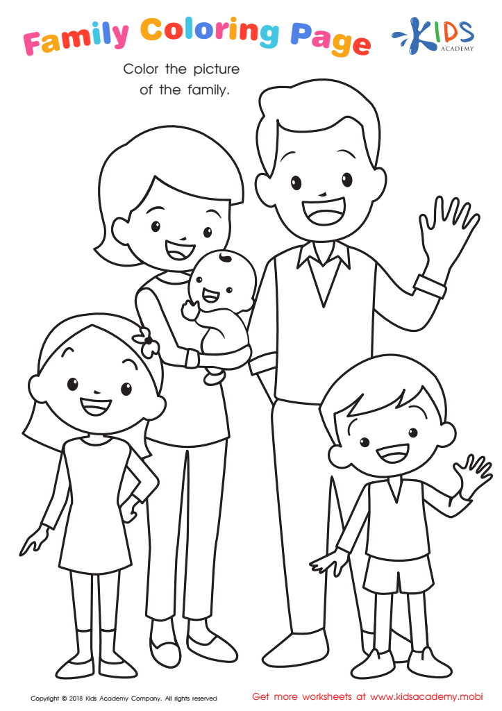 32 Heartwarming Family Coloring Pages Printable 28