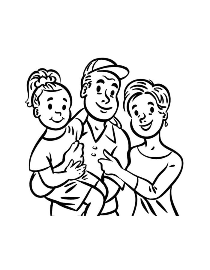 32 Heartwarming Family Coloring Pages Printable 5