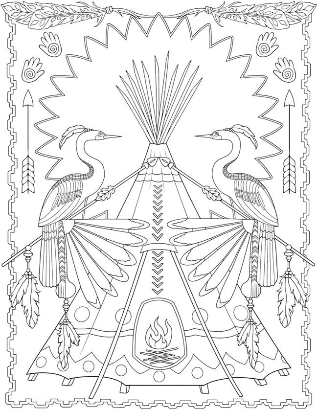 32 Native American Art Coloring Pages Printable 1