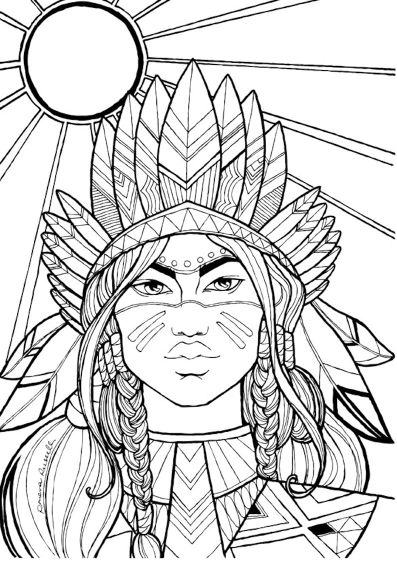 32 Native American Art Coloring Pages Printable 2