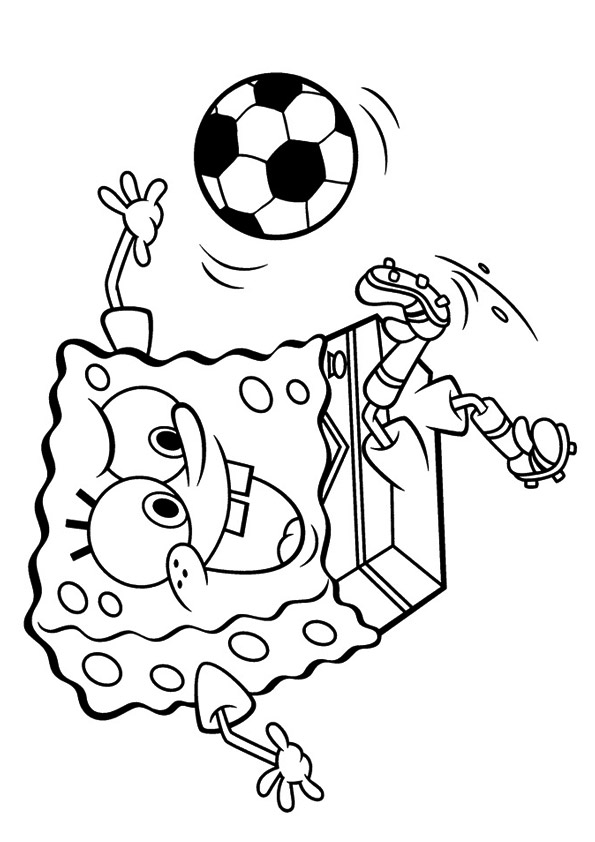 32 Spongebob Soccer Coloring Pages Printable 1