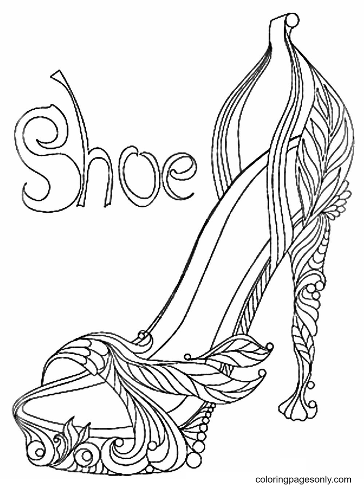 32 Stylish Shoe Coloring Pages Printable 1