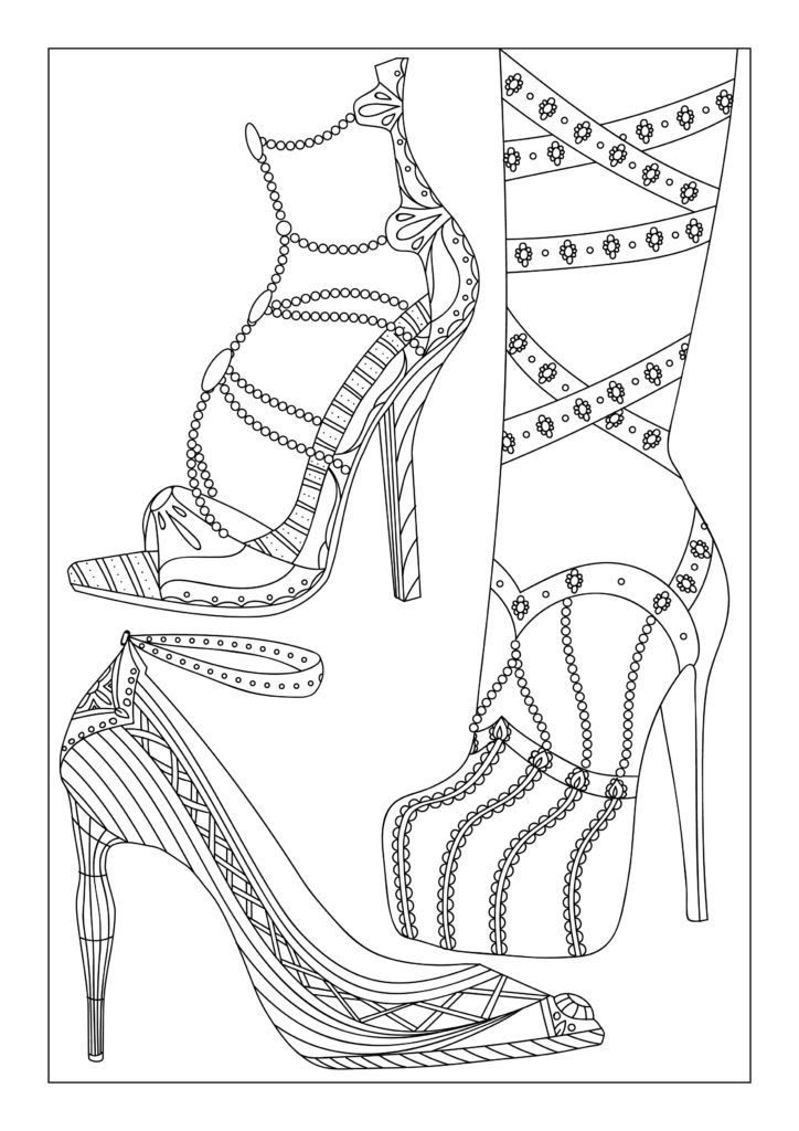 stylish shoe coloring pages printable jpg