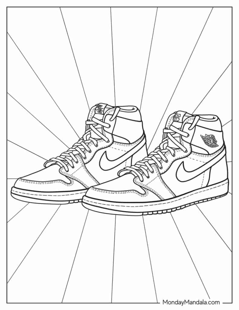 32 Stylish Shoe Coloring Pages Printable 2