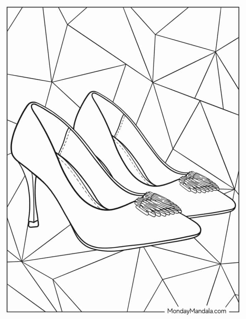 32 Stylish Shoe Coloring Pages Printable 32