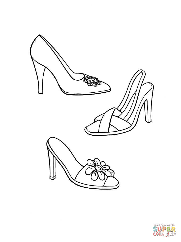 32 Stylish Shoe Coloring Pages Printable 6