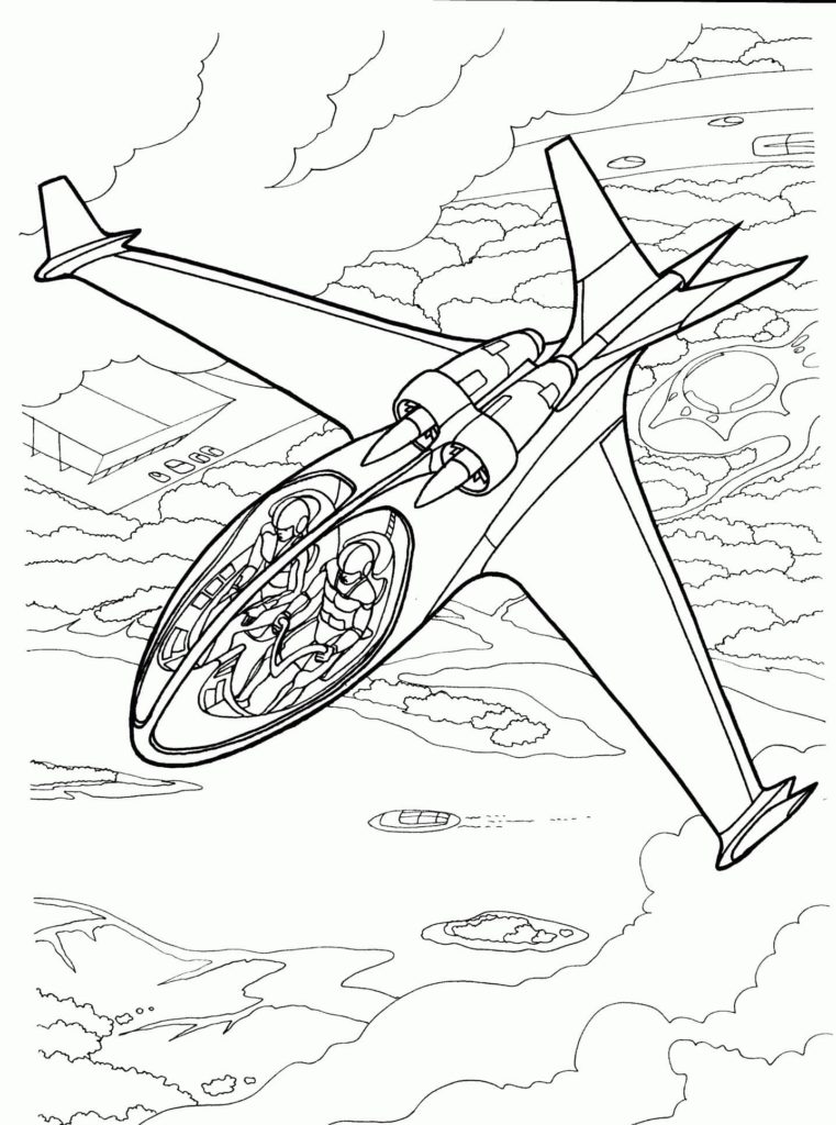 33 Futuristic Spaceships Coloring Pages Printable 3