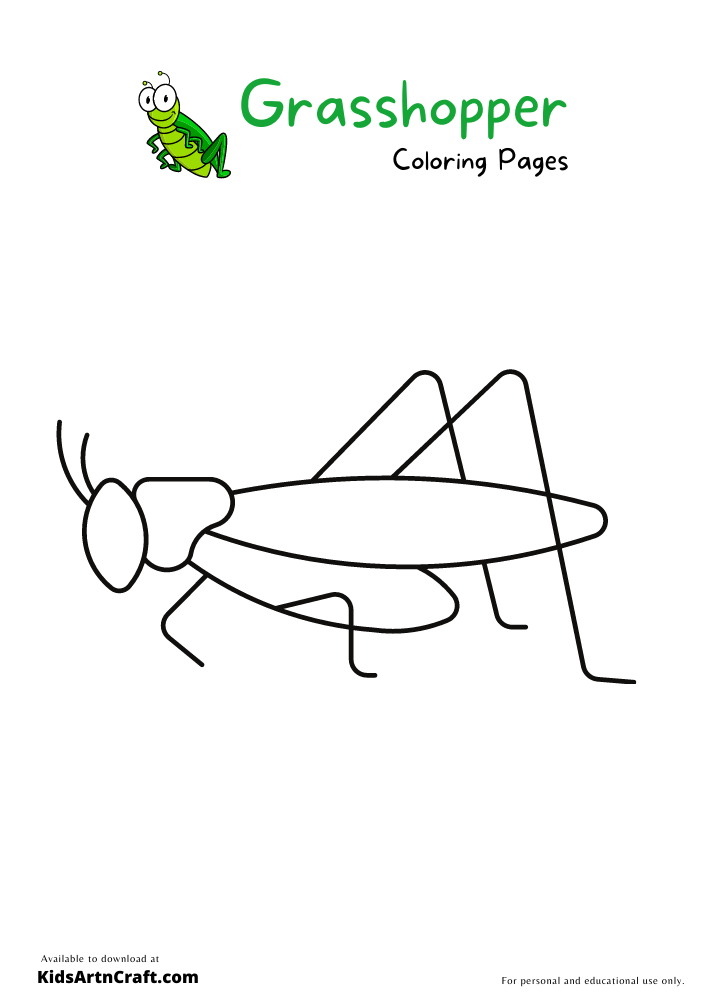 33 Grasshoppers Coloring Pages Printable 2