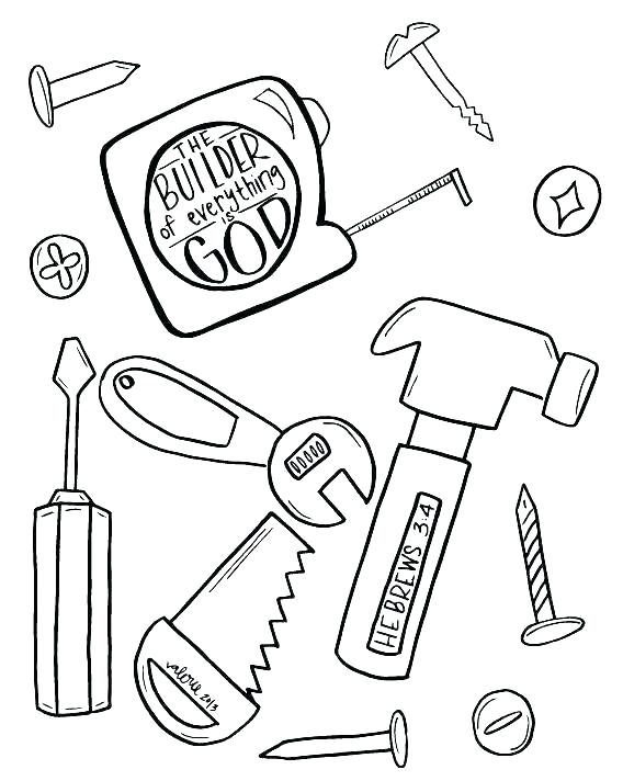 33 Handy Tools Coloring Pages Printable 1