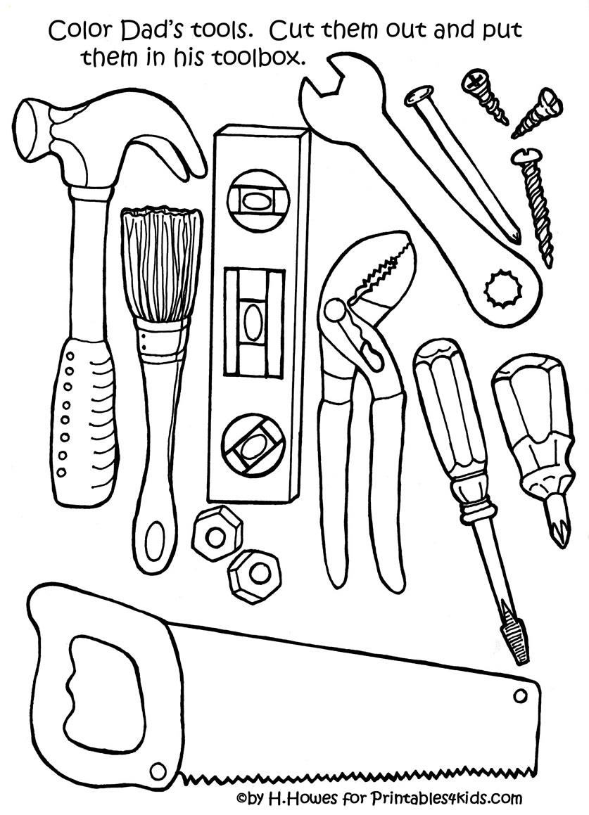 33 Handy Tools Coloring Pages Printable 24