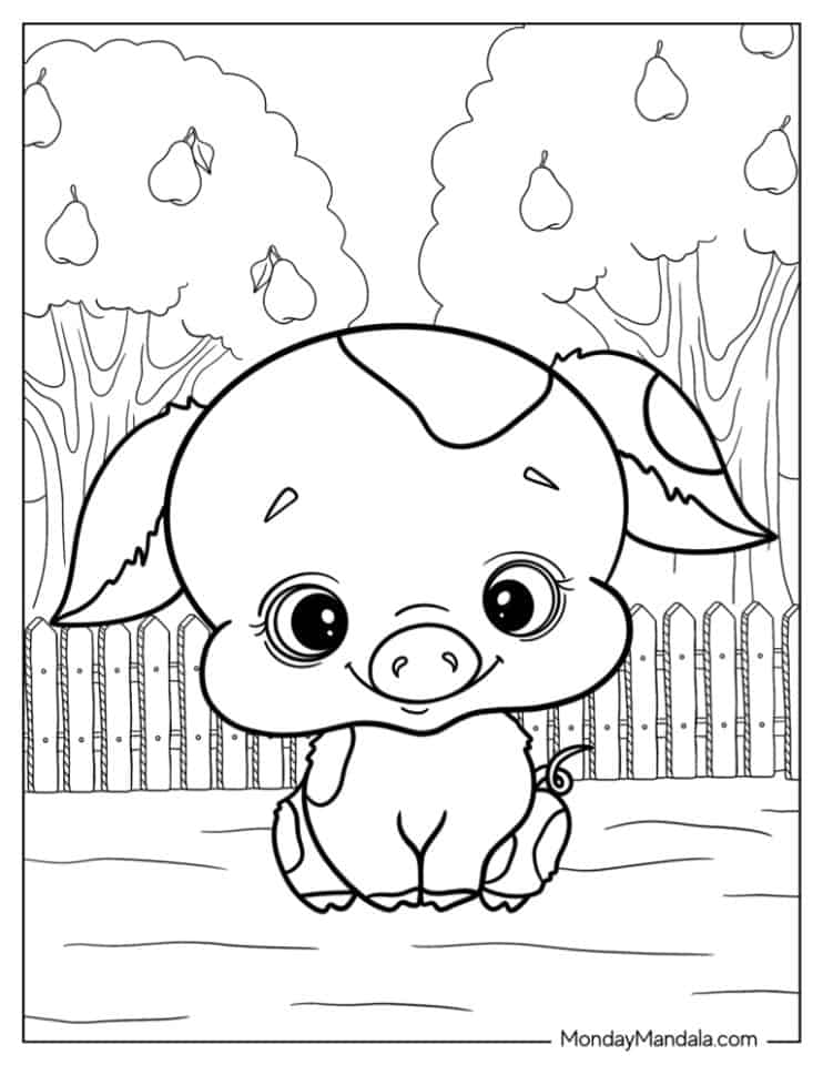 34 Adorable Pig Coloring Pages Printable 24