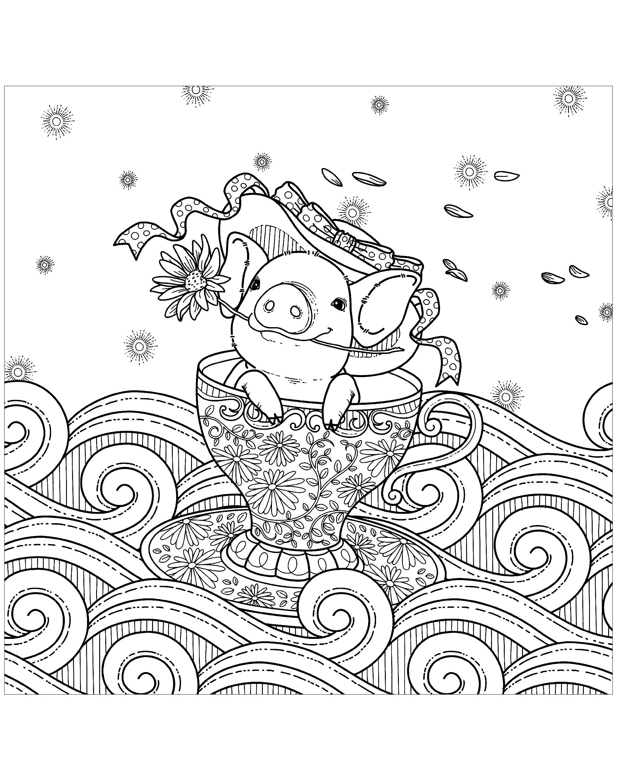 adorable pig coloring pages printable jpg