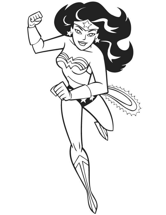 34 Powerful Wonder Woman Coloring Pages Printable 1