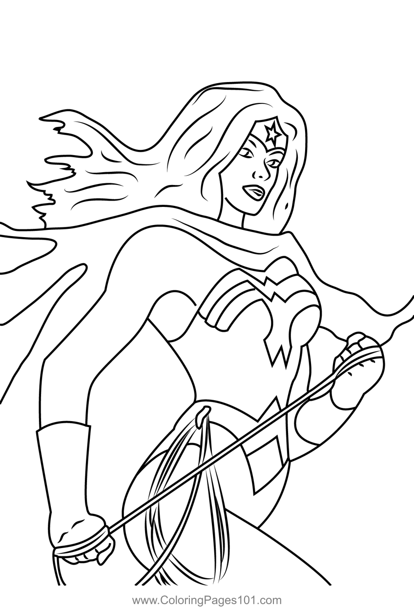 34 Powerful Wonder Woman Coloring Pages Printable 10