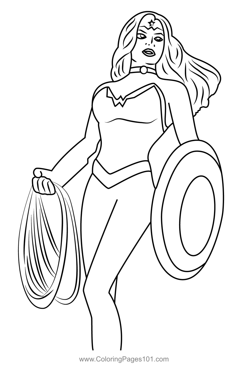 34 Powerful Wonder Woman Coloring Pages Printable 20