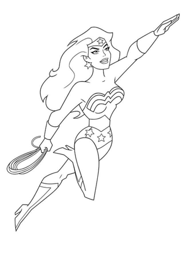 34 Powerful Wonder Woman Coloring Pages Printable 21