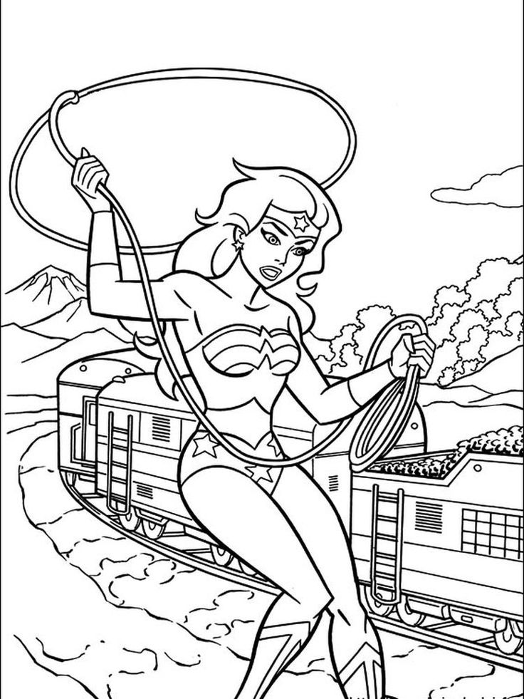 34 Powerful Wonder Woman Coloring Pages Printable 24