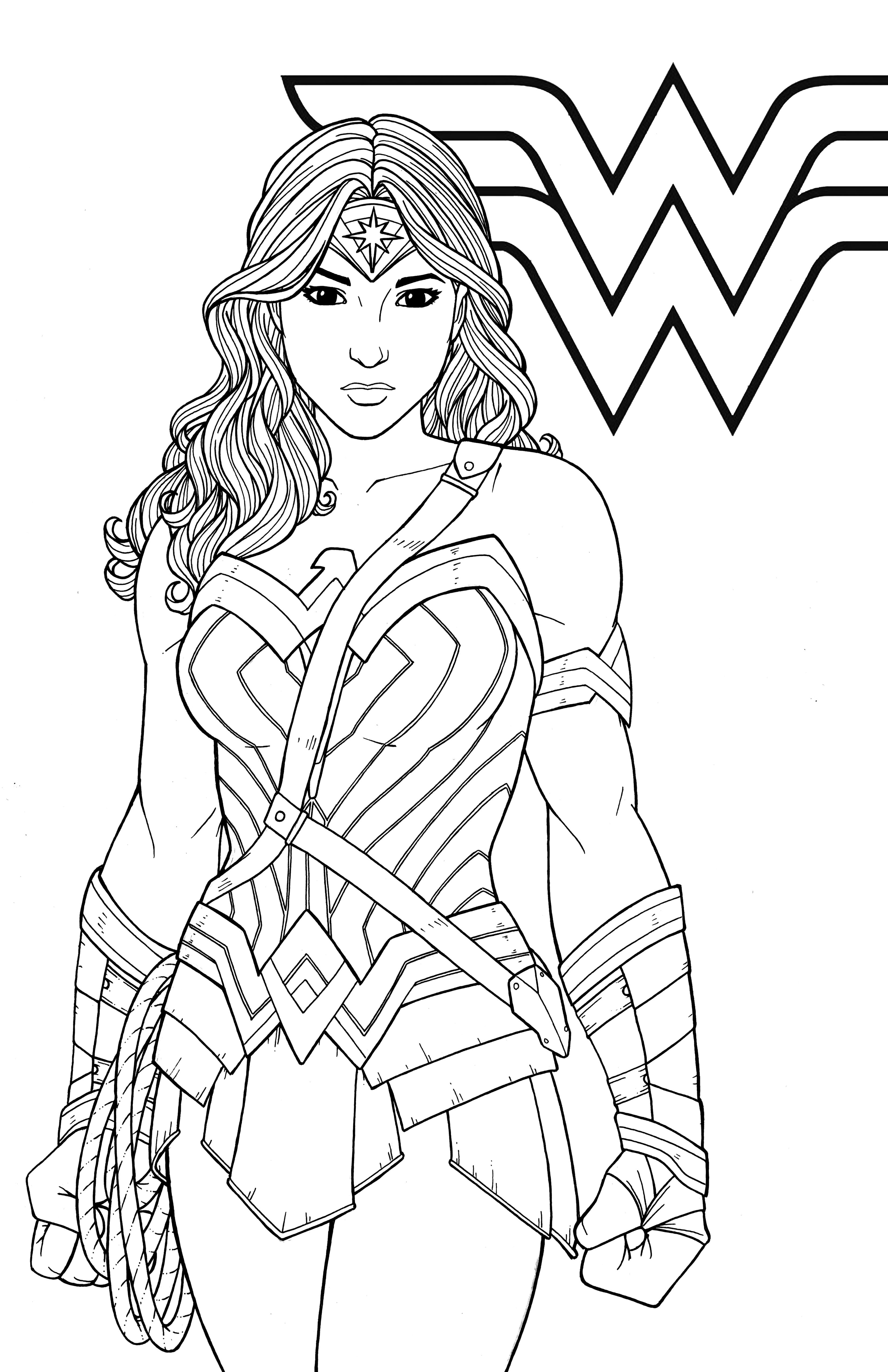 34 Powerful Wonder Woman Coloring Pages Printable 27