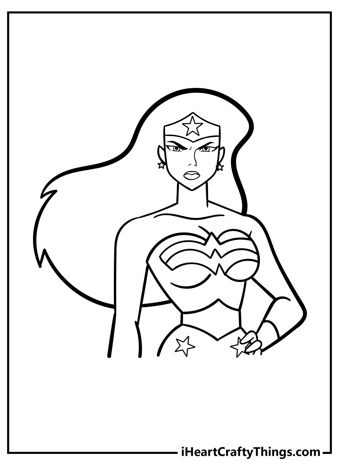 34 Powerful Wonder Woman Coloring Pages Printable 3