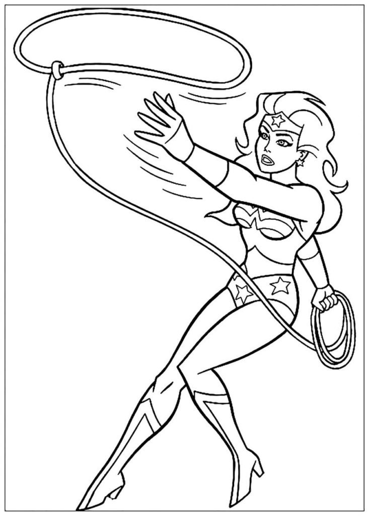 34 Powerful Wonder Woman Coloring Pages Printable 30