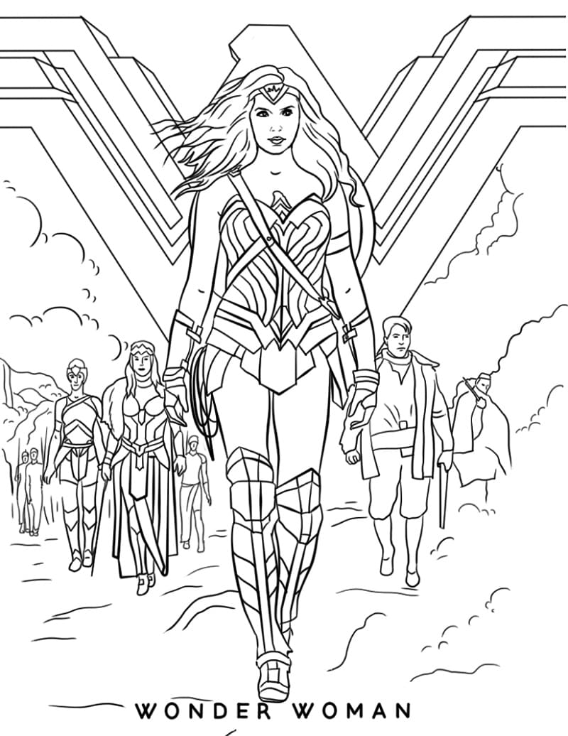 34 Powerful Wonder Woman Coloring Pages Printable 32