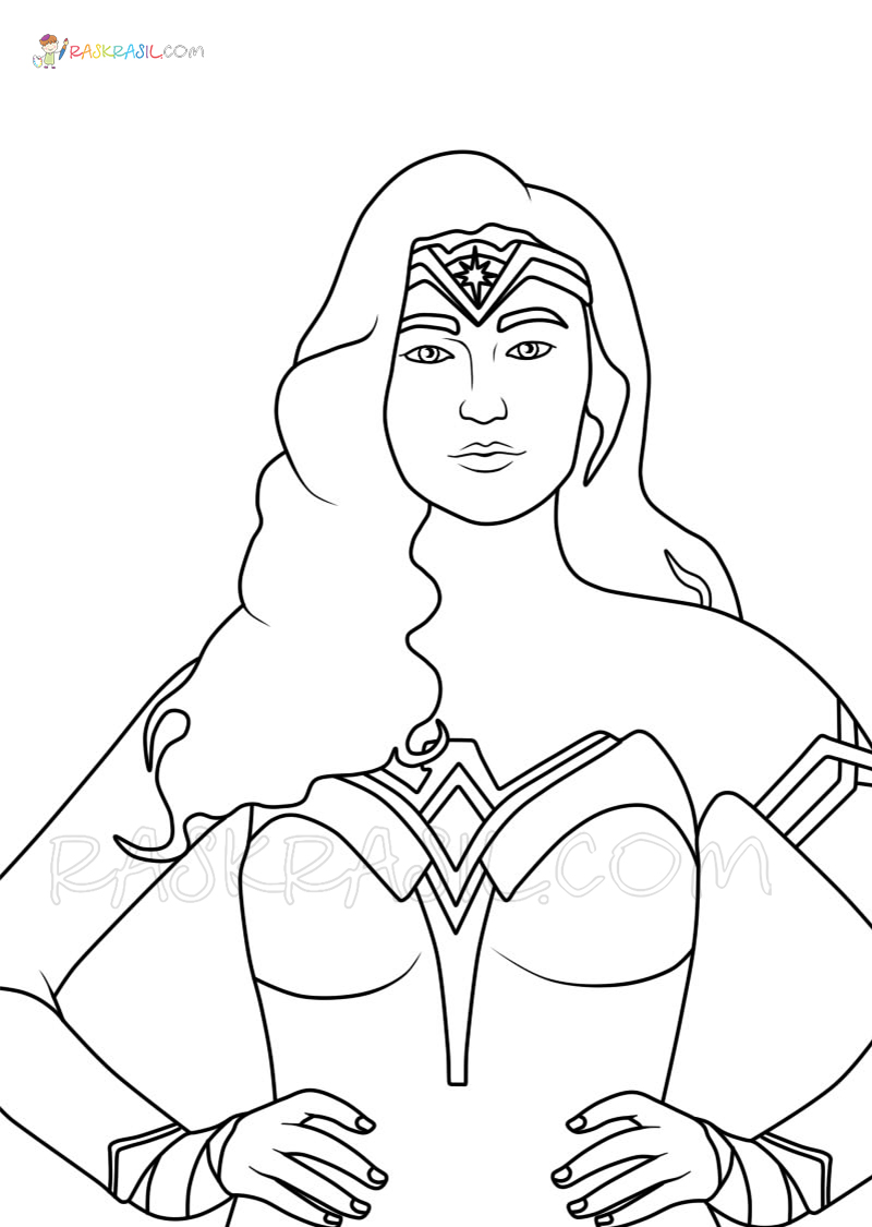 34 Powerful Wonder Woman Coloring Pages Printable 4