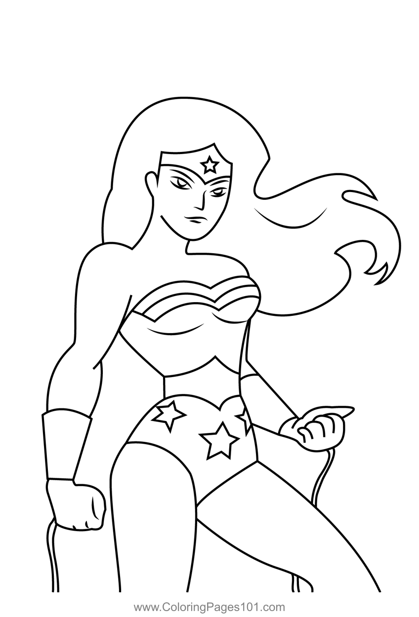 34 Powerful Wonder Woman Coloring Pages Printable 5