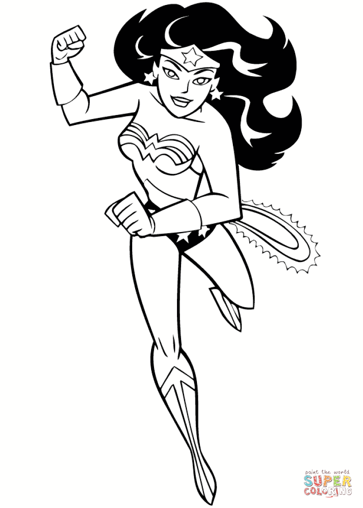 34 Powerful Wonder Woman Coloring Pages Printable 8