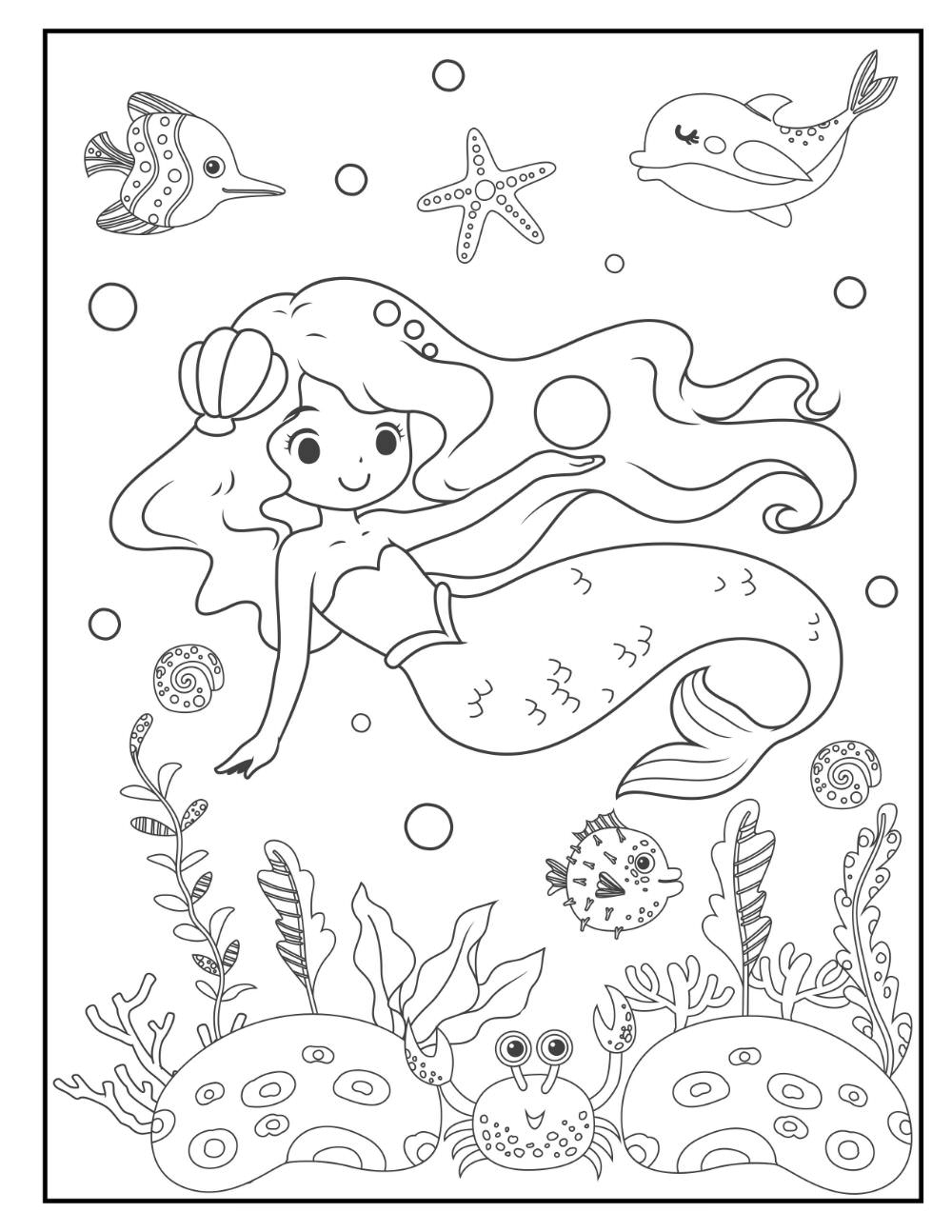 35 Creative Mermaid Coloring Pages by Number Printable 10