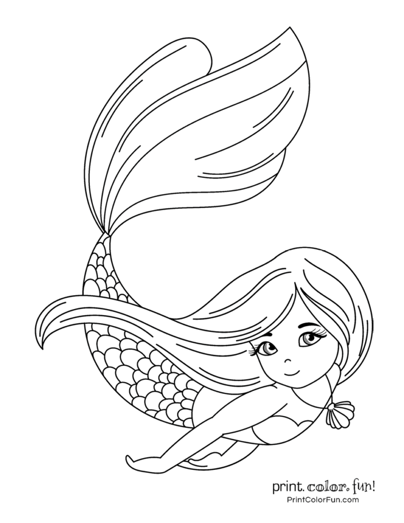 35 Creative Mermaid Coloring Pages by Number Printable 12