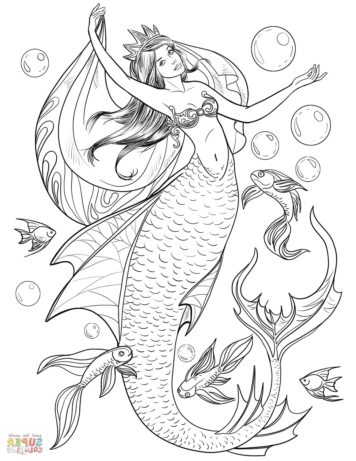 35 Creative Mermaid Coloring Pages by Number Printable 22