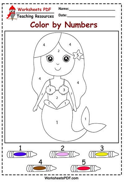 35 Creative Mermaid Coloring Pages by Number Printable 25