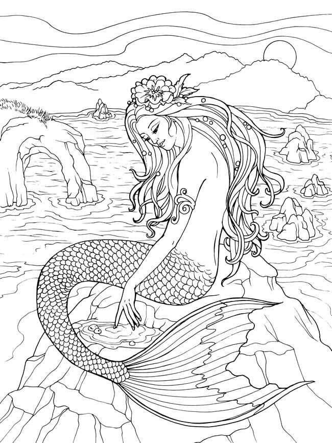 35 Creative Mermaid Coloring Pages by Number Printable 26