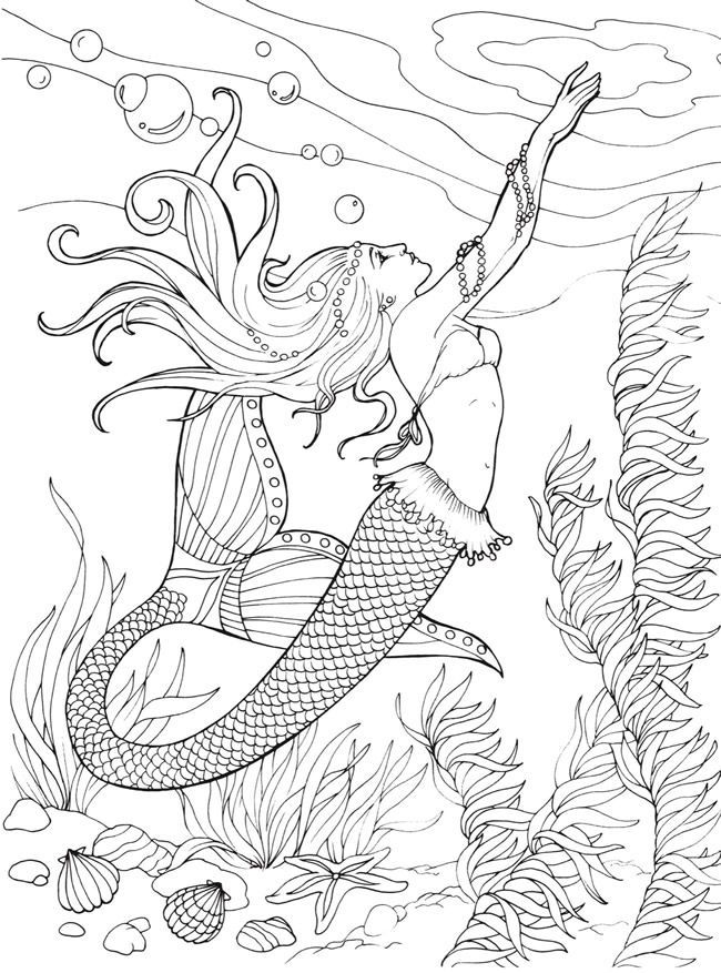 35 Creative Mermaid Coloring Pages by Number Printable 33