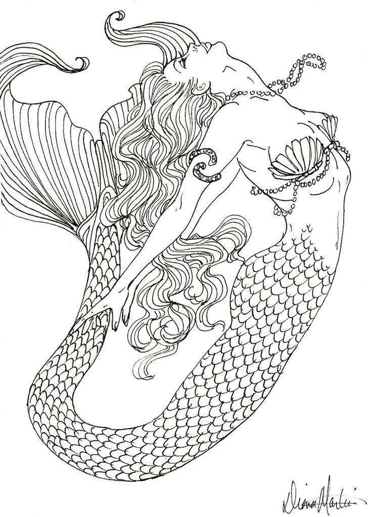 35 Creative Mermaid Coloring Pages by Number Printable 5