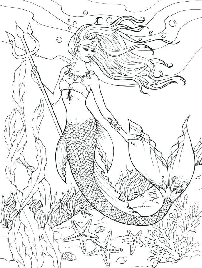 35 Creative Mermaid Coloring Pages by Number Printable 8