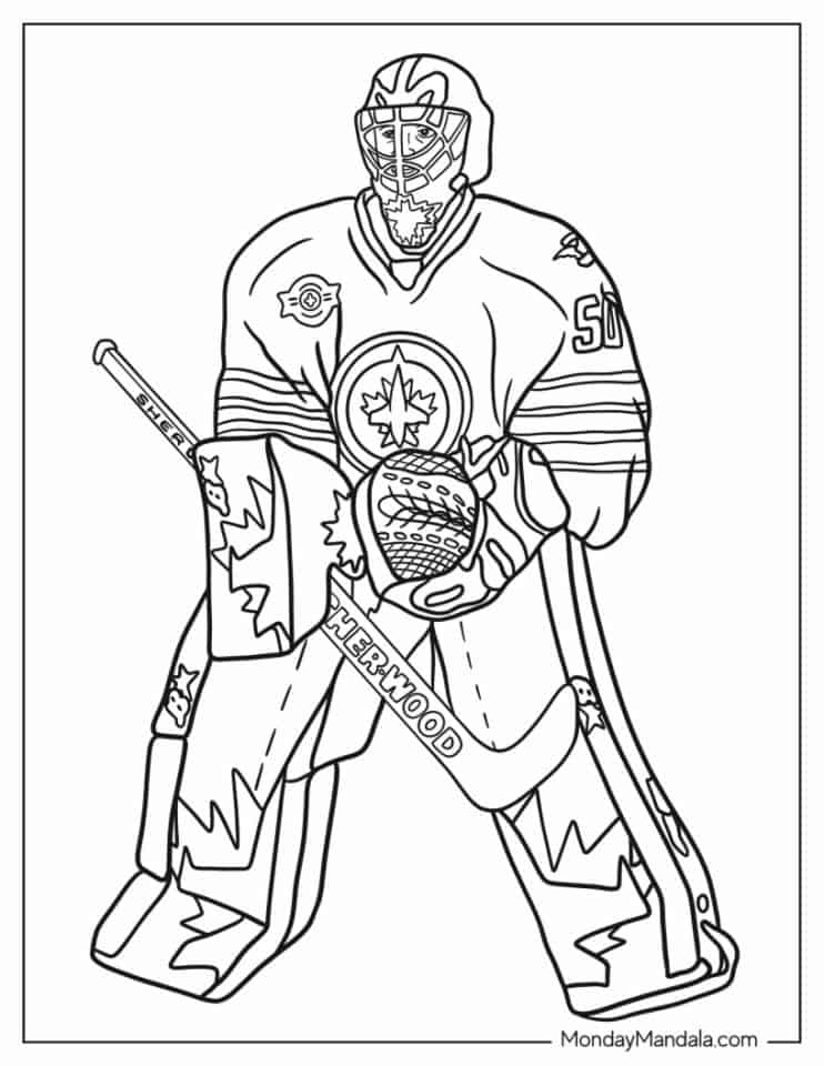 35 Exciting Hockey Coloring Pages Printable 4