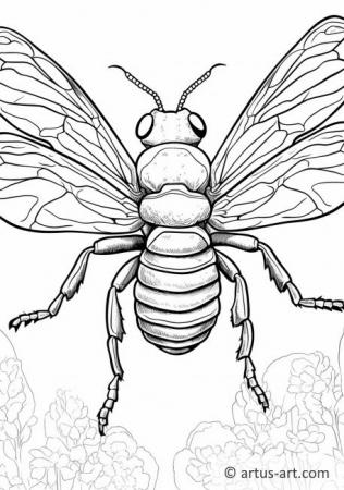 35 Intriguing Cicada Coloring Pages Printable 7