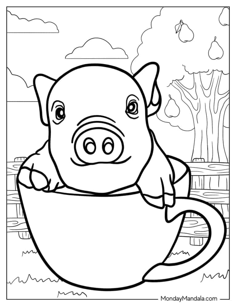 35 Pig Coloring Pages Printable 4