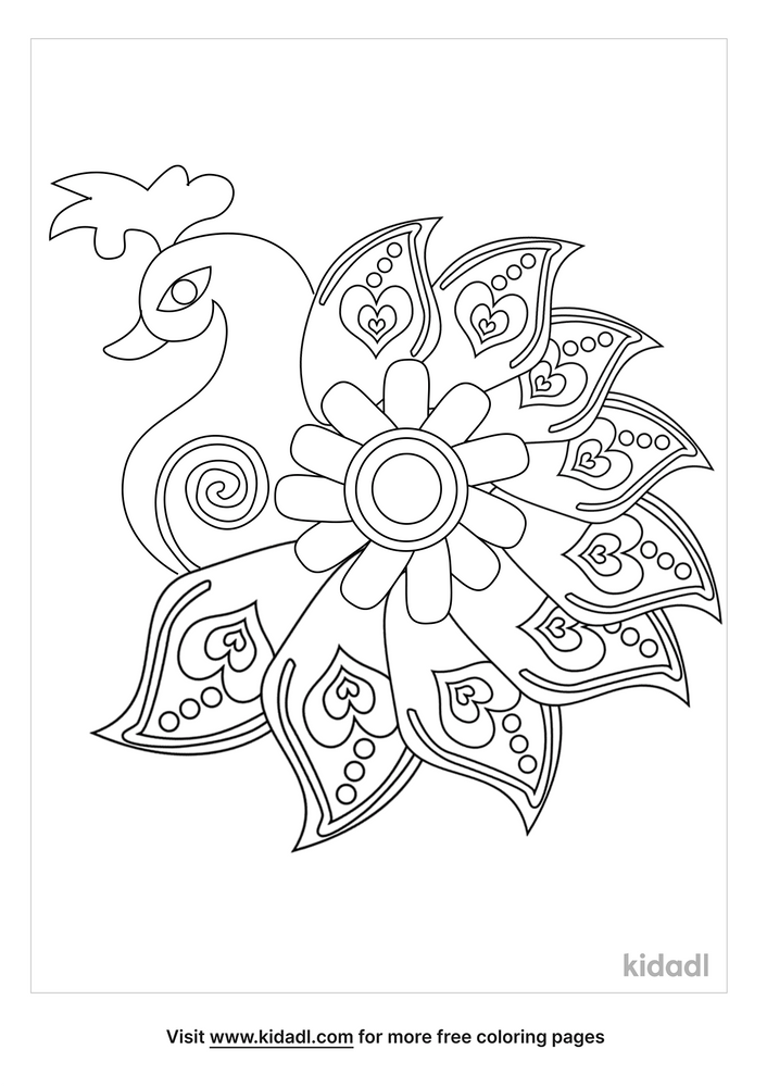 36 Festive Rangoli Coloring Pages for Kids Printable 14